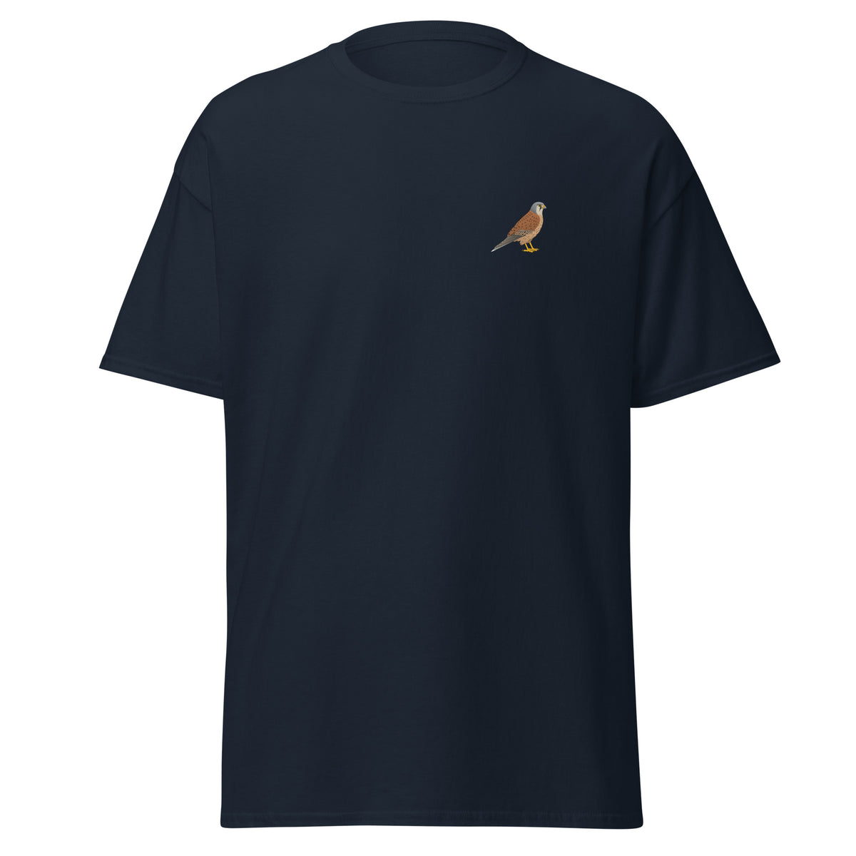 Kestrel unisex bird T-shirt in Navy