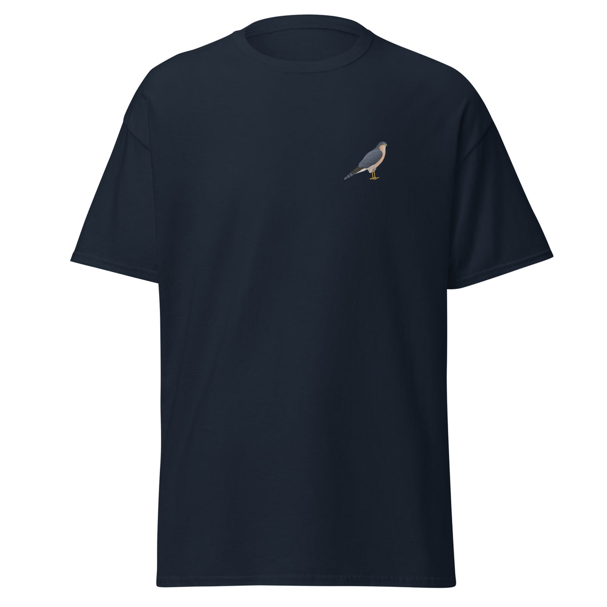 Sparrowhawk unisex bird T-shirt in Navy