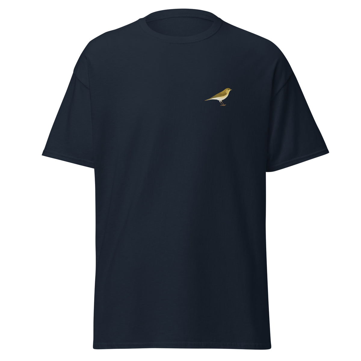Willow Warbler unisex bird T-shirt in Navy