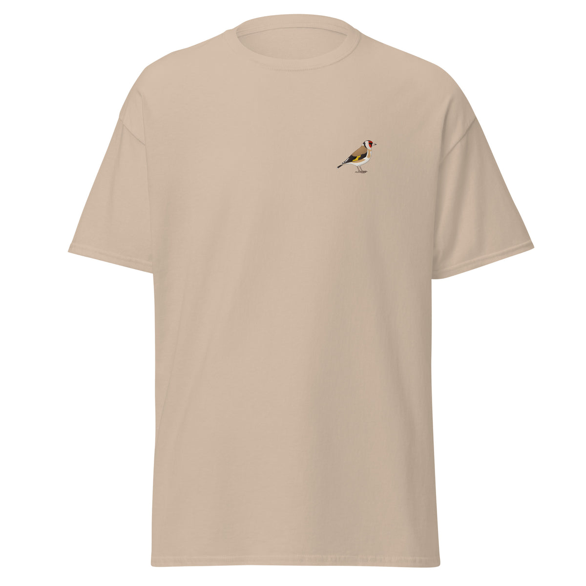 Goldfinch unisex bird T-shirt in Sand