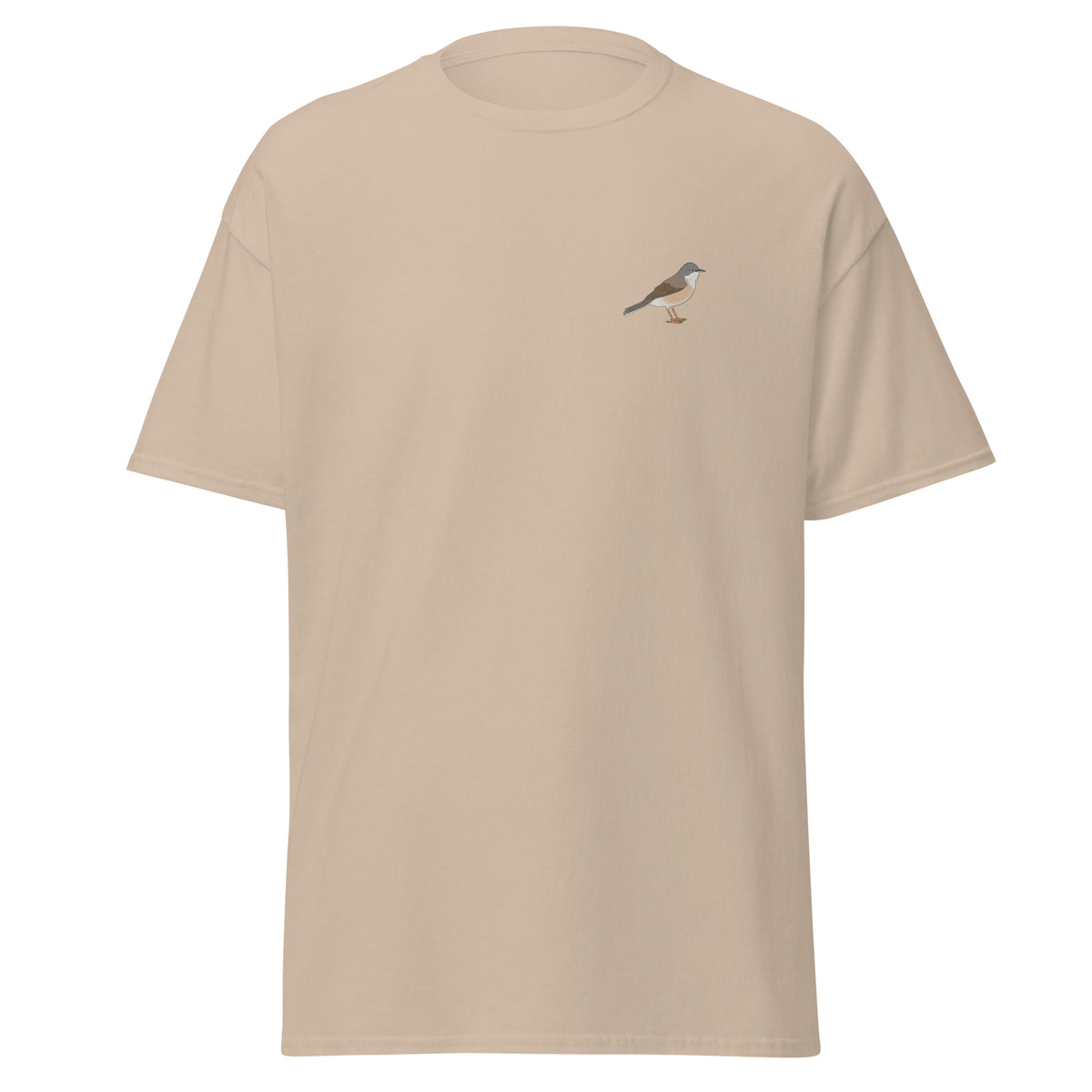 Whitethroat unisex bird T-shirt in Sand