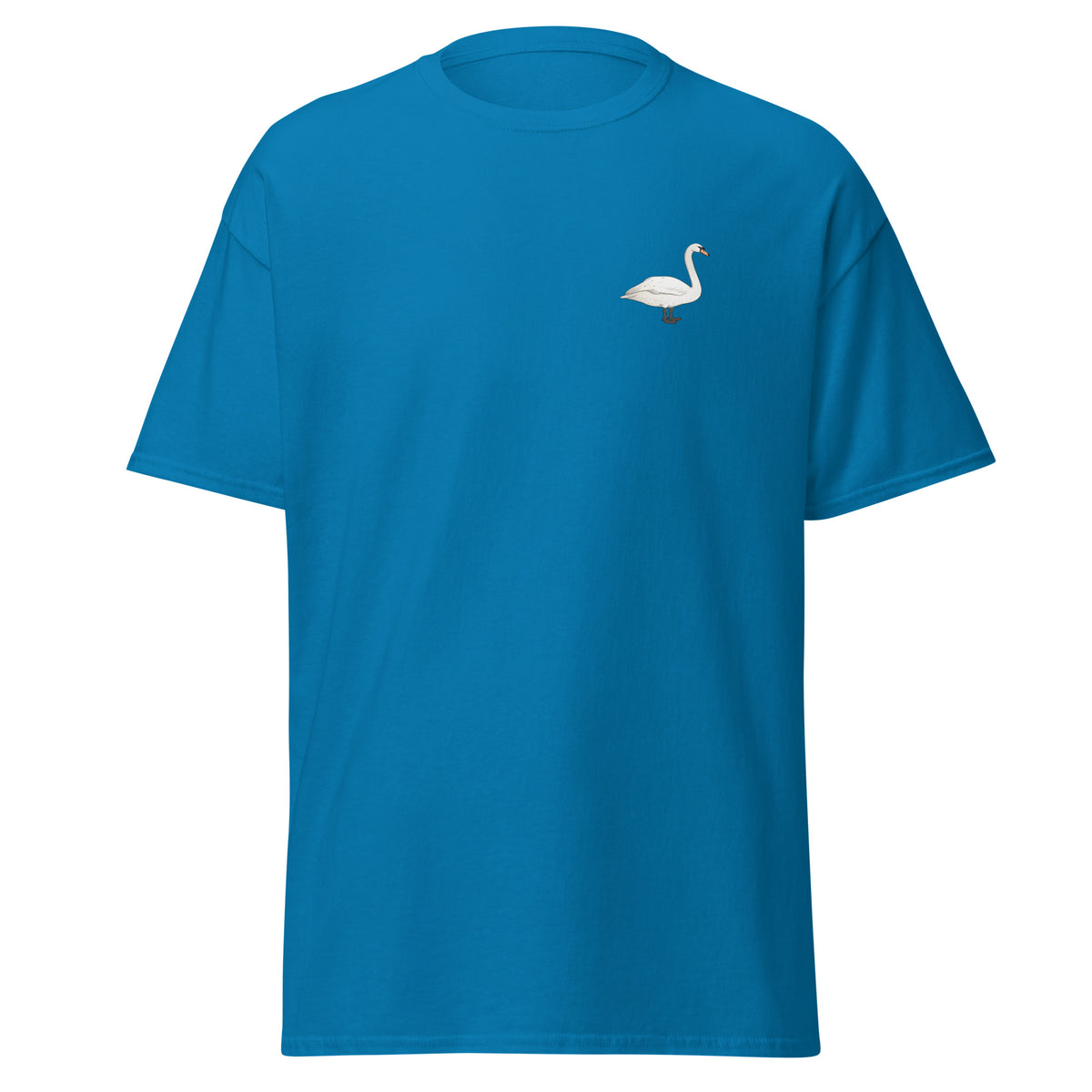 Mute Swan unisex bird T-shirt in Sapphire