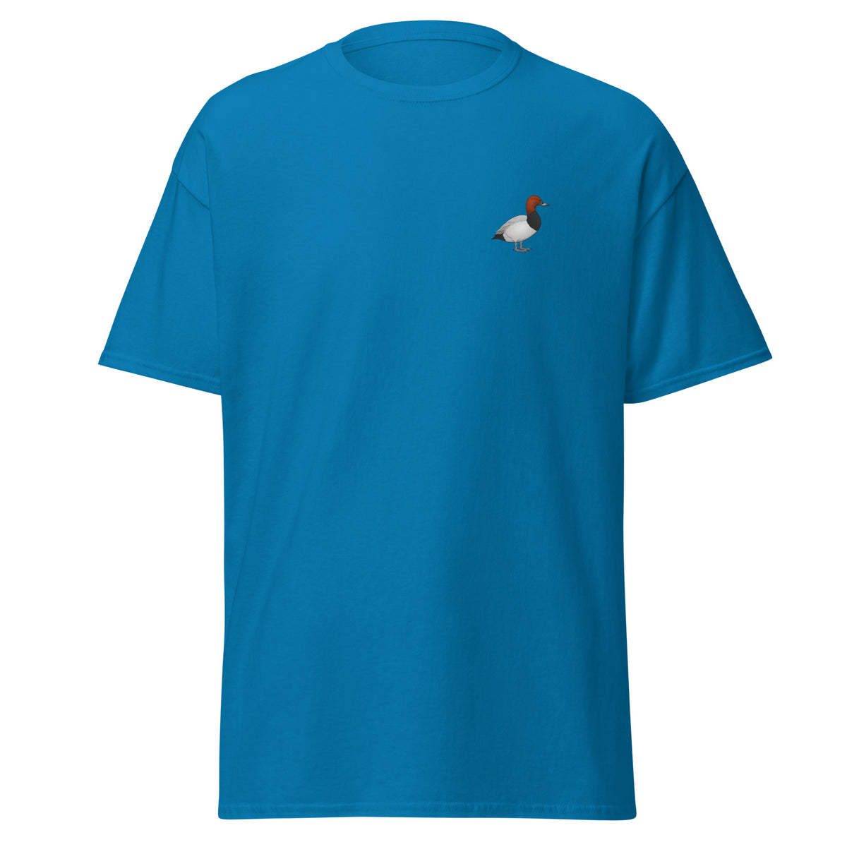 Pochard unisex bird T-shirt in Sapphire