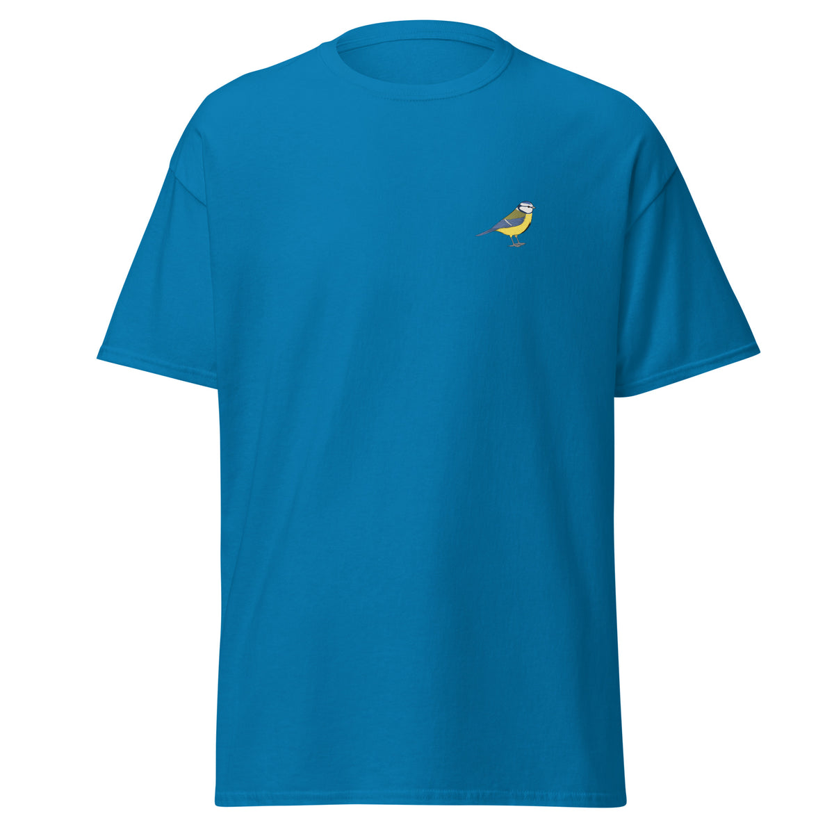 Blue Tit unisex bird T-shirt in Sapphire