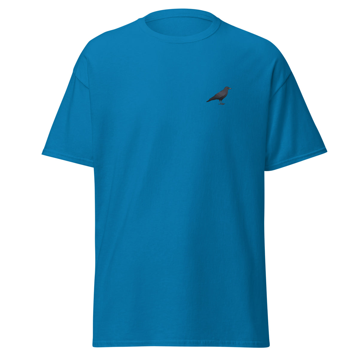 Carrion Crow unisex bird T-shirt in Sapphire