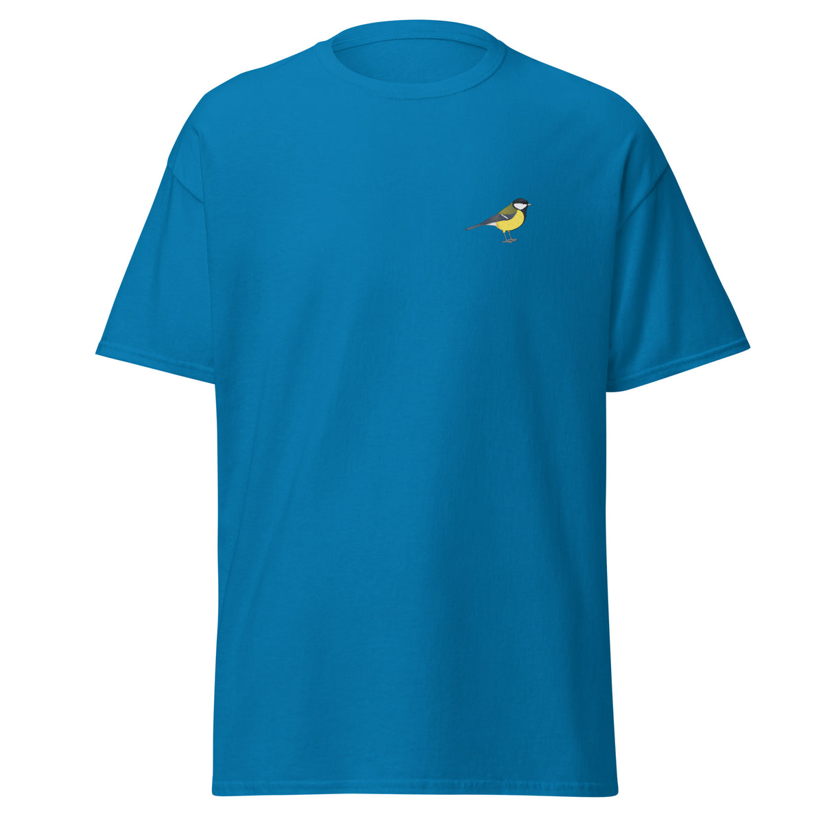 Great Tit unisex bird T-shirt in Sapphire