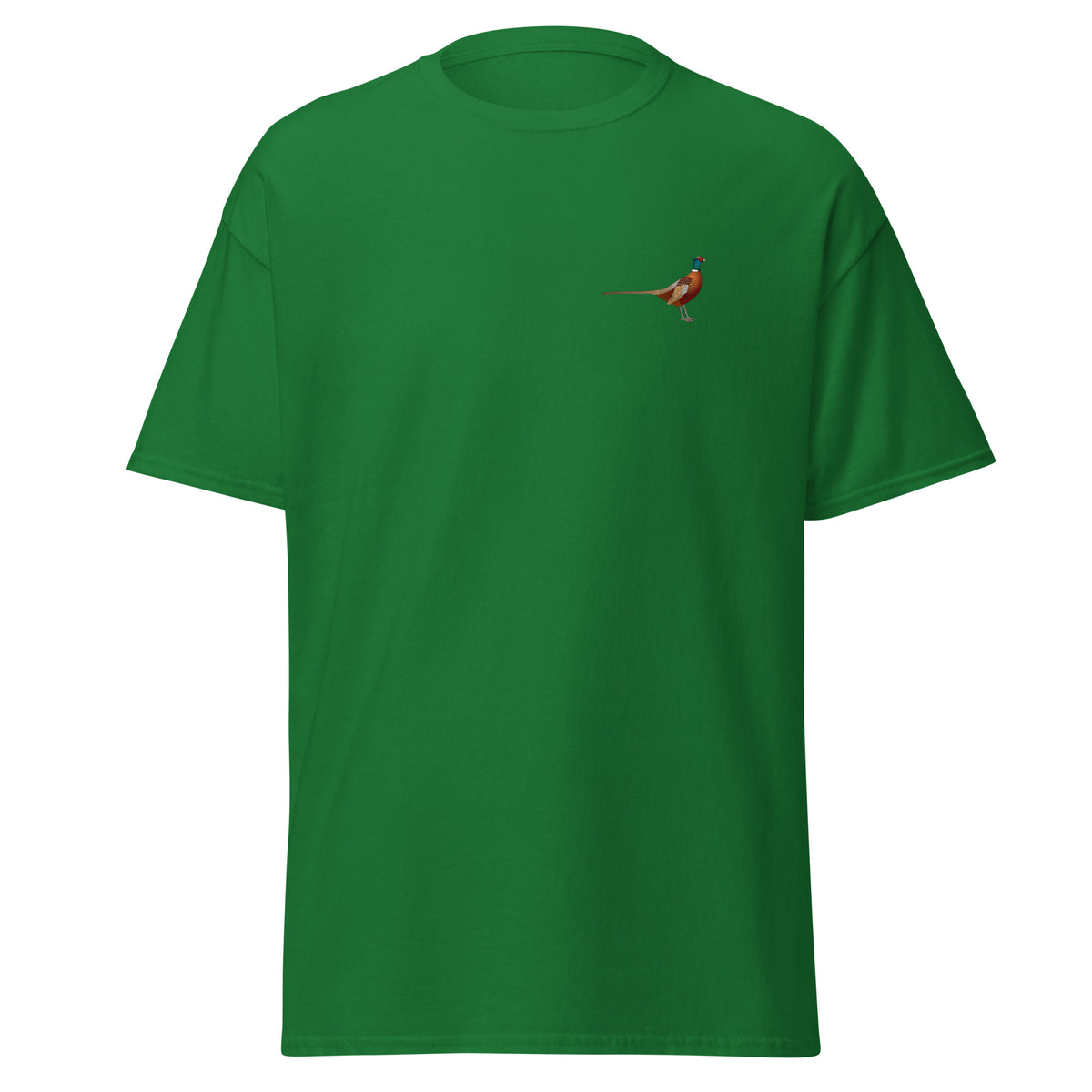 Pheasant unisex bird T-shirt in Turf Green