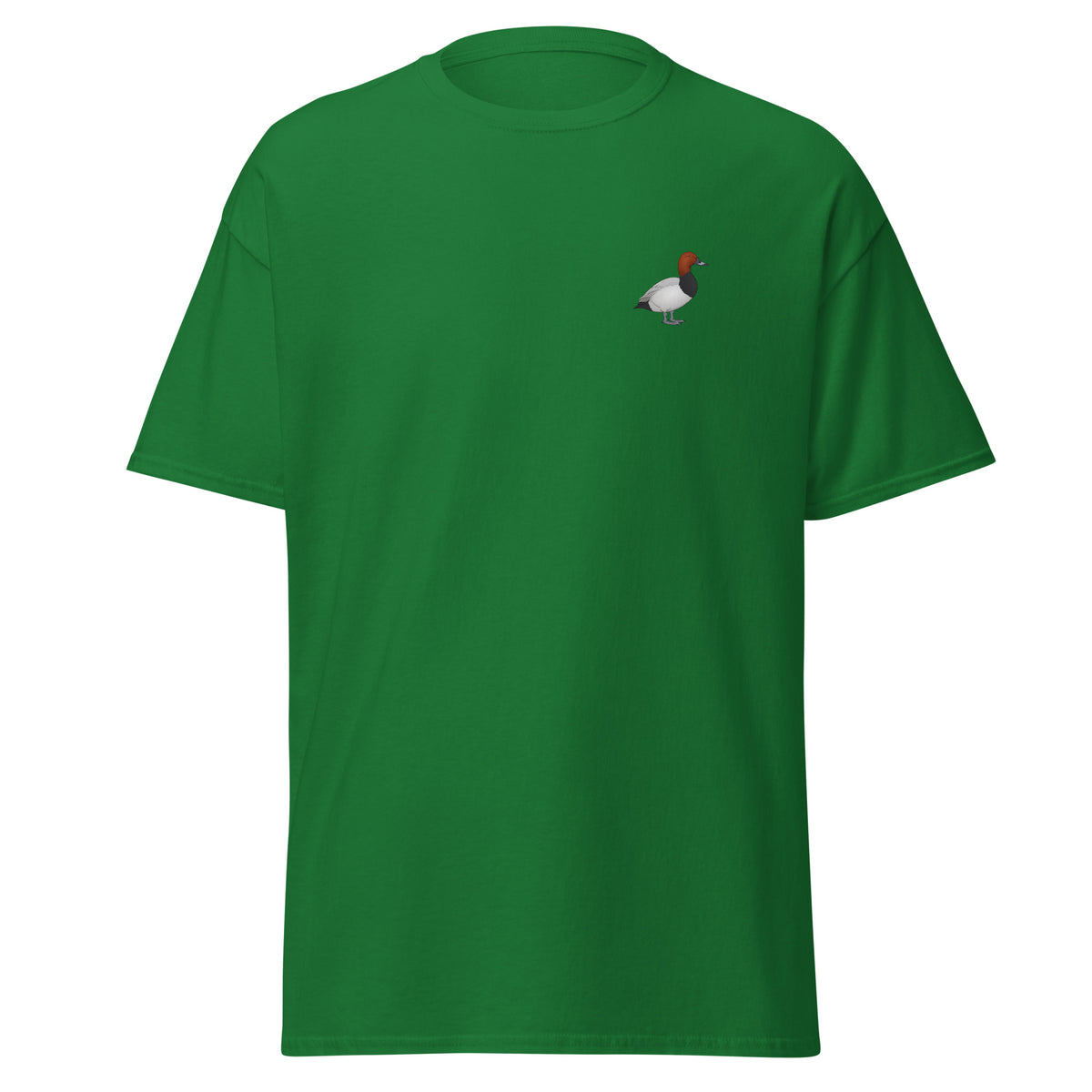 Pochard unisex bird T-shirt in Turf Green