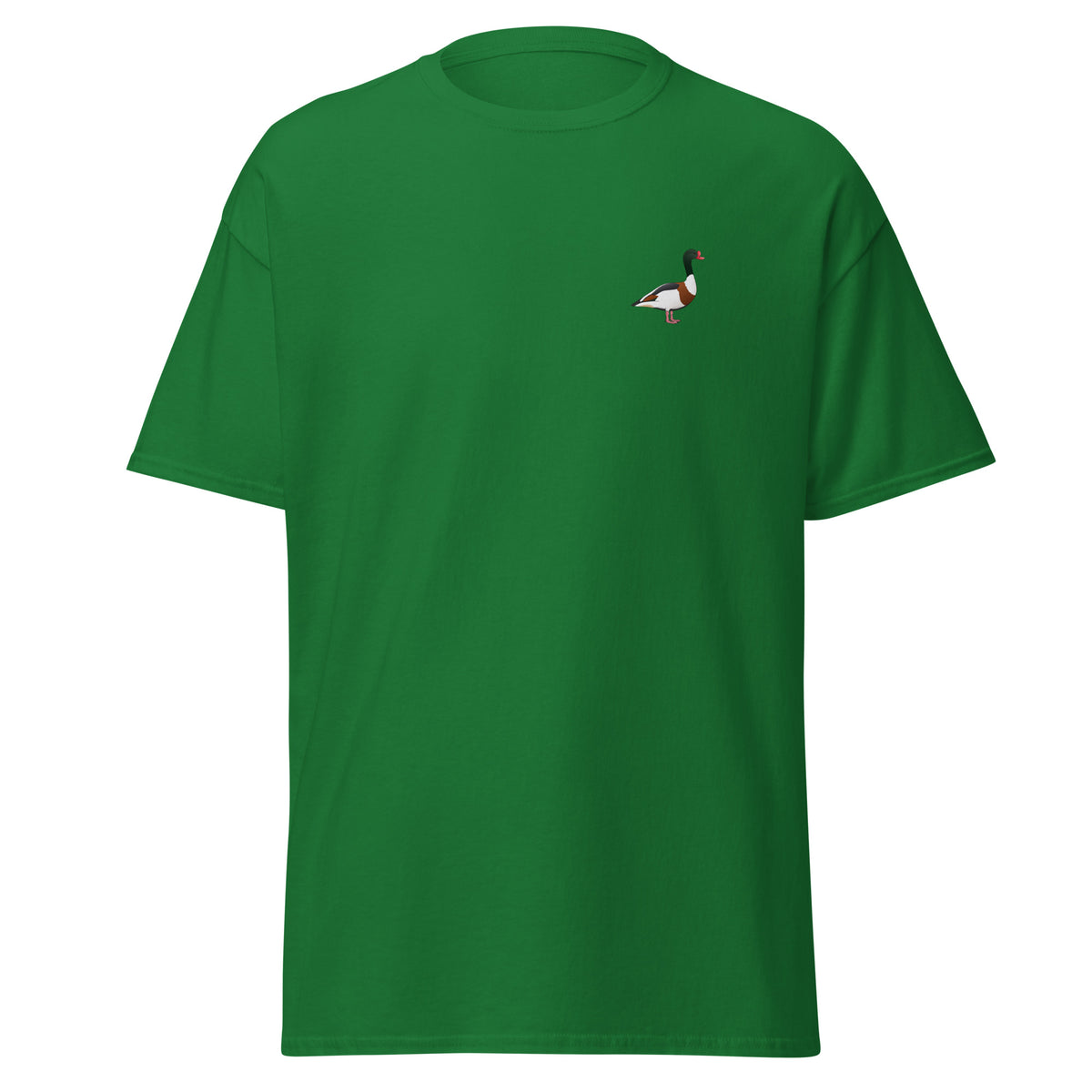 Shelduck unisex bird T-shirt in Turf Green