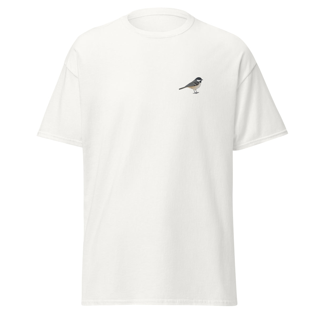 Coal Tit unisex bird T-shirt in White