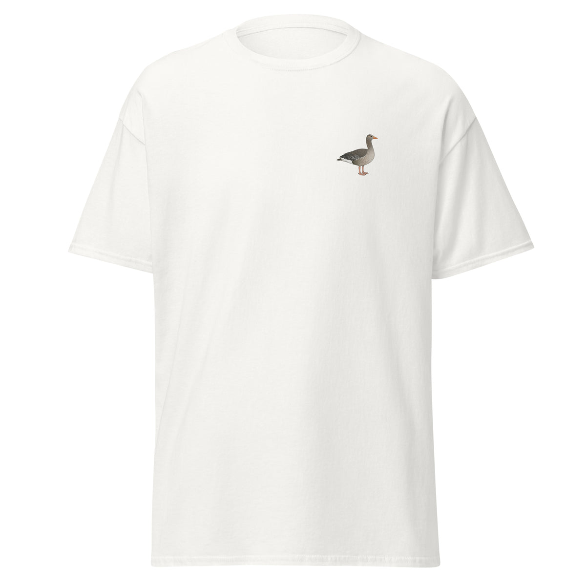 Greylag Goose unisex bird T-shirt in White