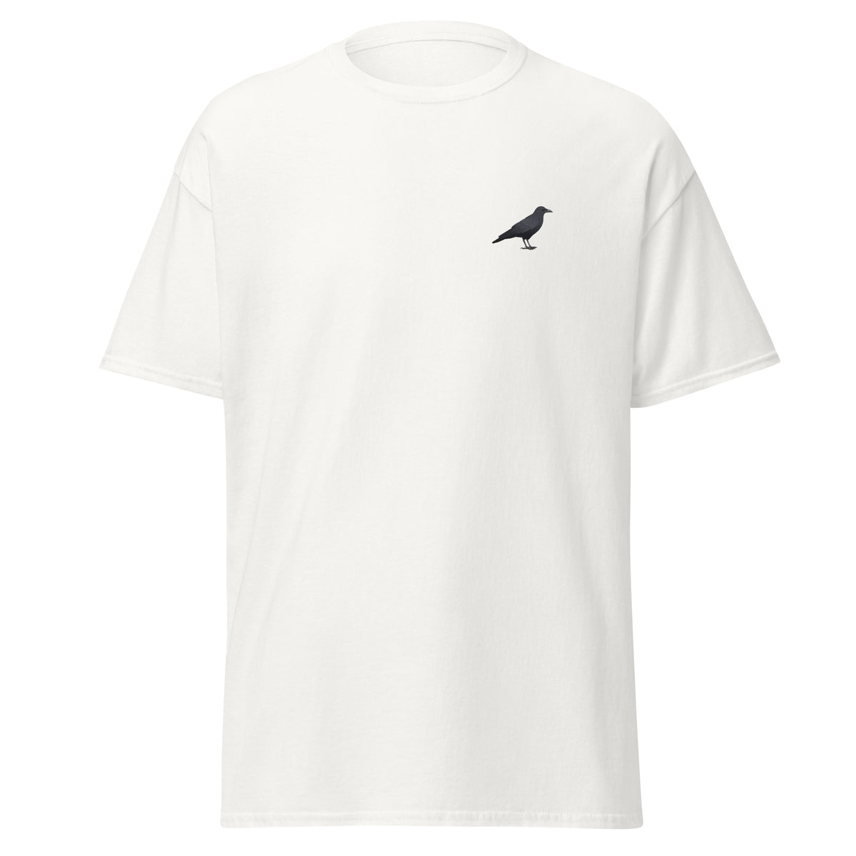 Carrion Crow unisex bird T-shirt in White