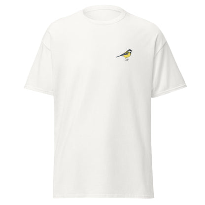Great Tit unisex bird T-shirt in White