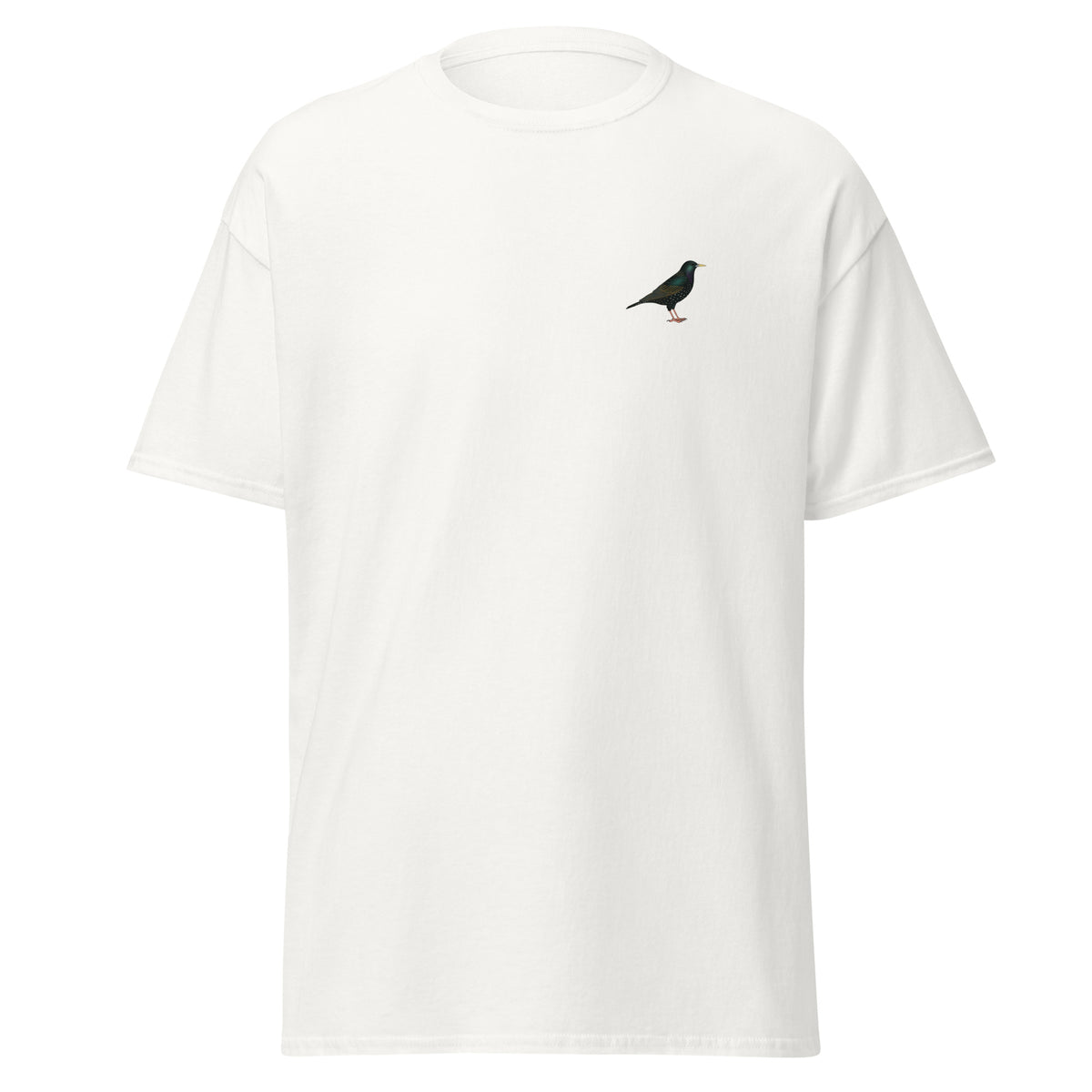 Starling unisex bird T-shirt in White