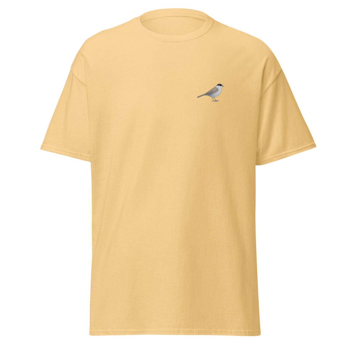 Blackcap unisex bird T-shirt in Yellow Haze