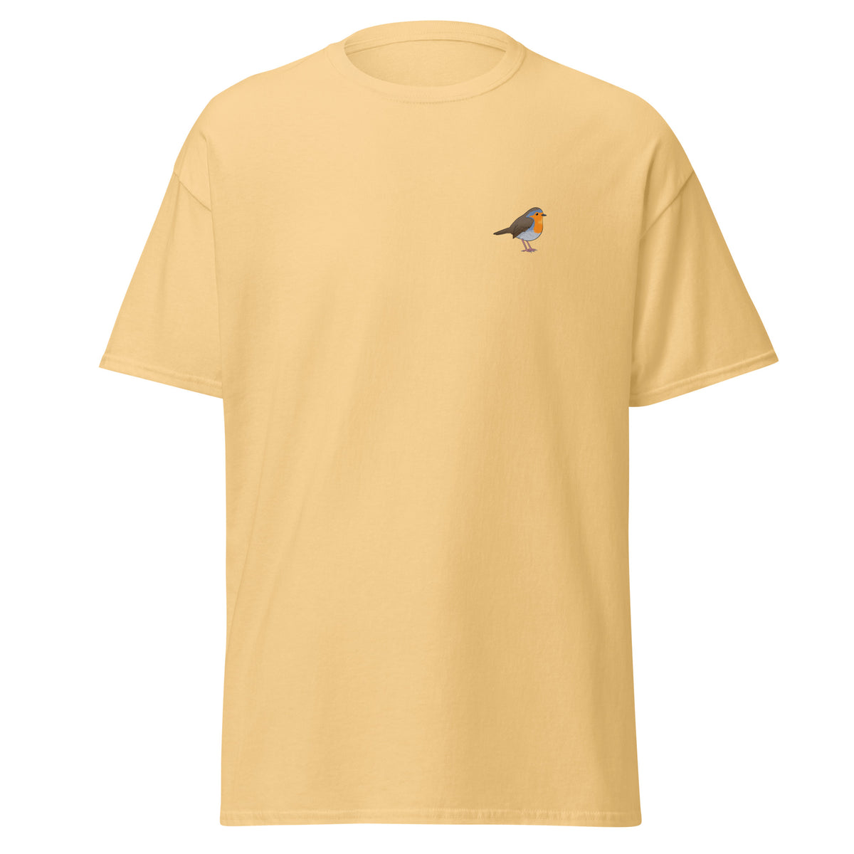 Robin unisex bird T-shirt in Yellow Haze